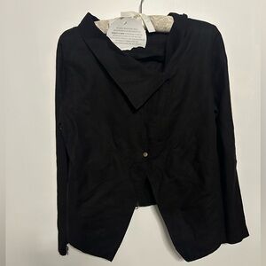 Linen Parsley & Sage Black Women's Blazer Zip Top